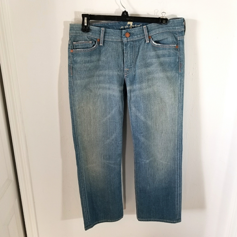7 For All Mankind Light Acid Wash Jeans